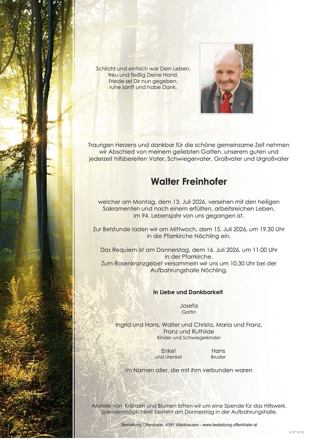 Bestattung Offenthaler